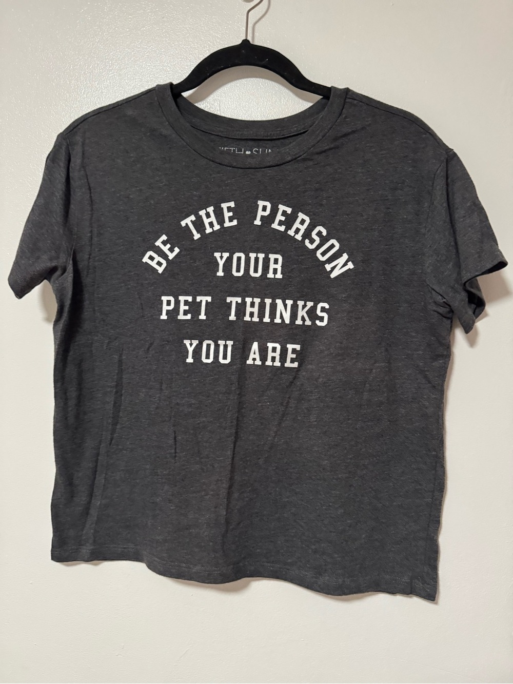 Fifth Sun Charcoal Gray Graphic Tee with White Slogan